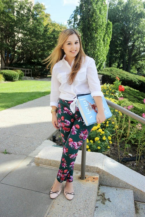 Anthropologie Floral Trousers